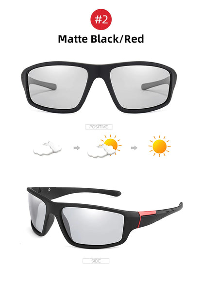 FoxDrop™ VIVIBEE Men Photochromic Sunglasses Black Sports Goggles Women Color Changing Polarized Driving 2025 Discoloration Sun Glasses