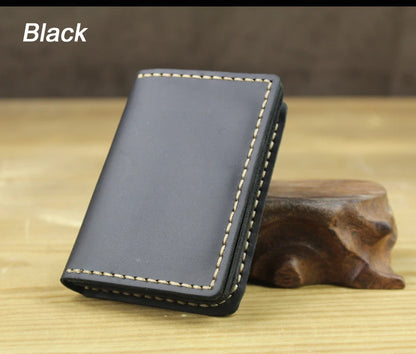 FoxDrop™ Portefeuilles de cartes en cuir véritable de luxe pour hommes, porte-cartes de crédit pour femmes, porte-cartes et pièces d'identité, organisateur pour hommes, porte-cartes de visite