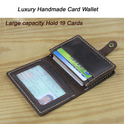 FoxDrop™ Portefeuilles de cartes en cuir véritable de luxe pour hommes, porte-cartes de crédit pour femmes, porte-cartes et pièces d'identité, organisateur pour hommes, porte-cartes de visite