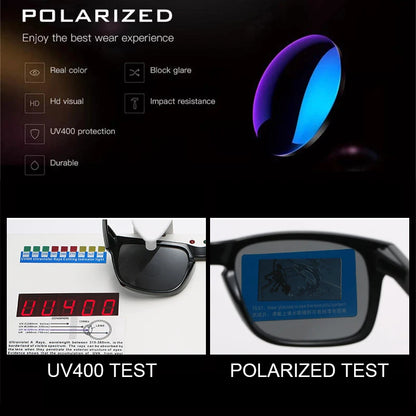 FoxDrop™ Classic Fashion Square Polarized Sunglasses Men Vintage Plastic Male Sun Glasses Women Stylish Black Outdoor Sports Shades UV400