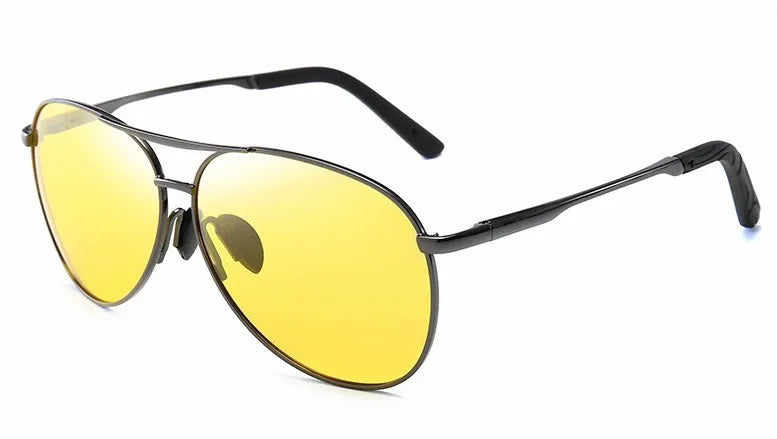 FoxDrop™ Aviation Metail Frame Polarized Sunglasses Men Color Changing Sun Glasses  Pilot Male Day Night Vision Driving
