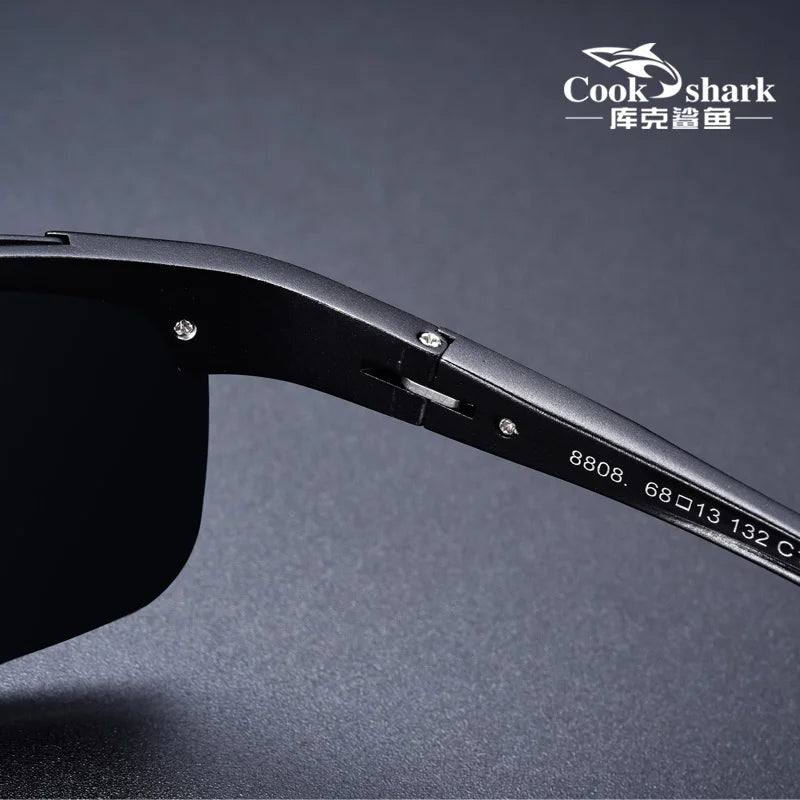 FoxDrop™ Cook Shark's new aluminum magnesium sunglasses men's sunglasses HD polarized driving drivers color glasses tide