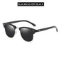 Lunettes de soleil polarisées classiques FoxDrop™ à demi-monture pour hommes et femmes, style rétro, rivets, petites lunettes de soleil pour hommes, populaires, noires, antireflets, pour voyage