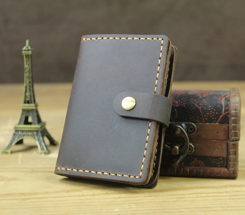 FoxDrop™ Portefeuilles de cartes en cuir véritable de luxe pour hommes, porte-cartes de crédit pour femmes, porte-cartes et pièces d'identité, organisateur pour hommes, porte-cartes de visite