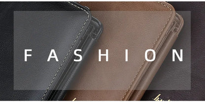 Portefeuilles FoxDrop™ en cuir pour hommes, nouveaux, de haute qualité, fermeture éclair, design court, porte-cartes, porte-monnaie vintage, porte-monnaie pour hommes