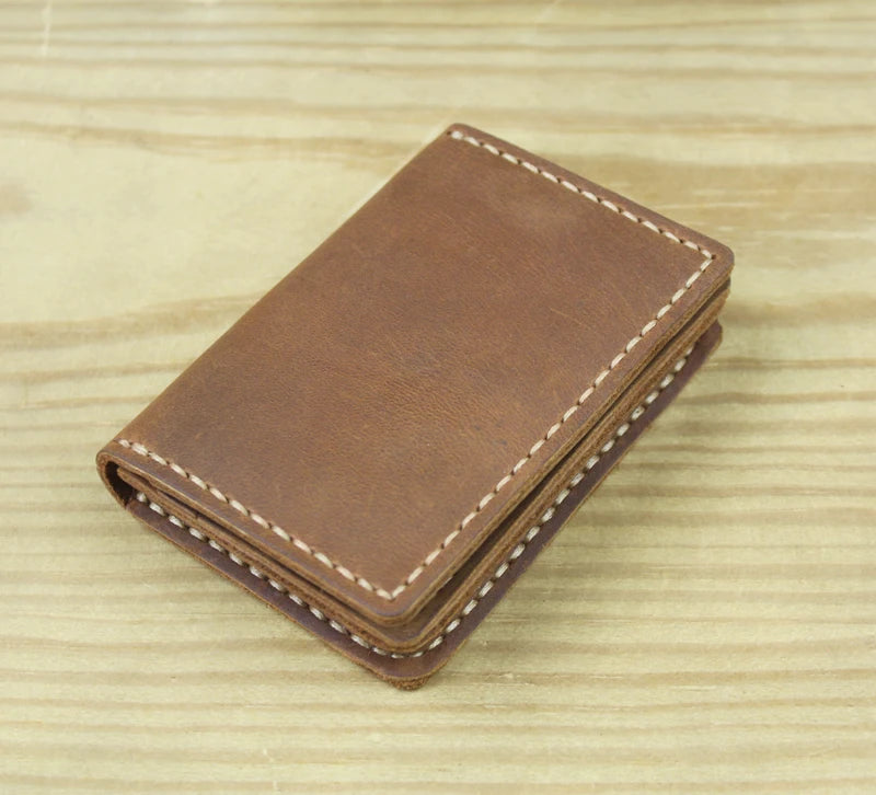 FoxDrop™ Portefeuilles de cartes en cuir véritable de luxe pour hommes, porte-cartes de crédit pour femmes, porte-cartes et pièces d'identité, organisateur pour hommes, porte-cartes de visite