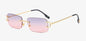FoxDrop™ Kachawoo lunettes de soleil rectangulaires rétro sans monture homme femme uv400 petites lunettes de soleil mode bleu rose or métal cadeaux d'anniversaire