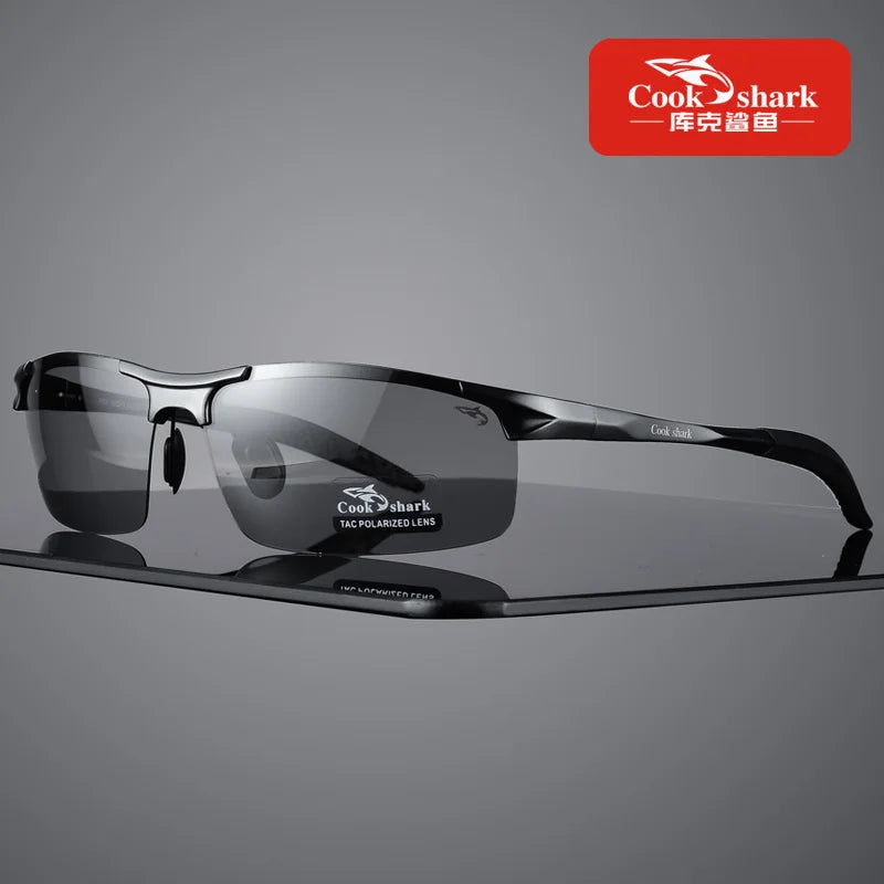 FoxDrop™ Cook Shark's new aluminum magnesium sunglasses men's sunglasses HD polarized driving drivers color glasses tide