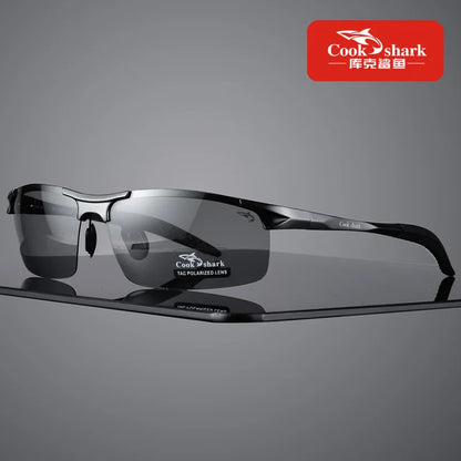 FoxDrop™ Cook Shark's new aluminum magnesium sunglasses men's sunglasses HD polarized driving drivers color glasses tide