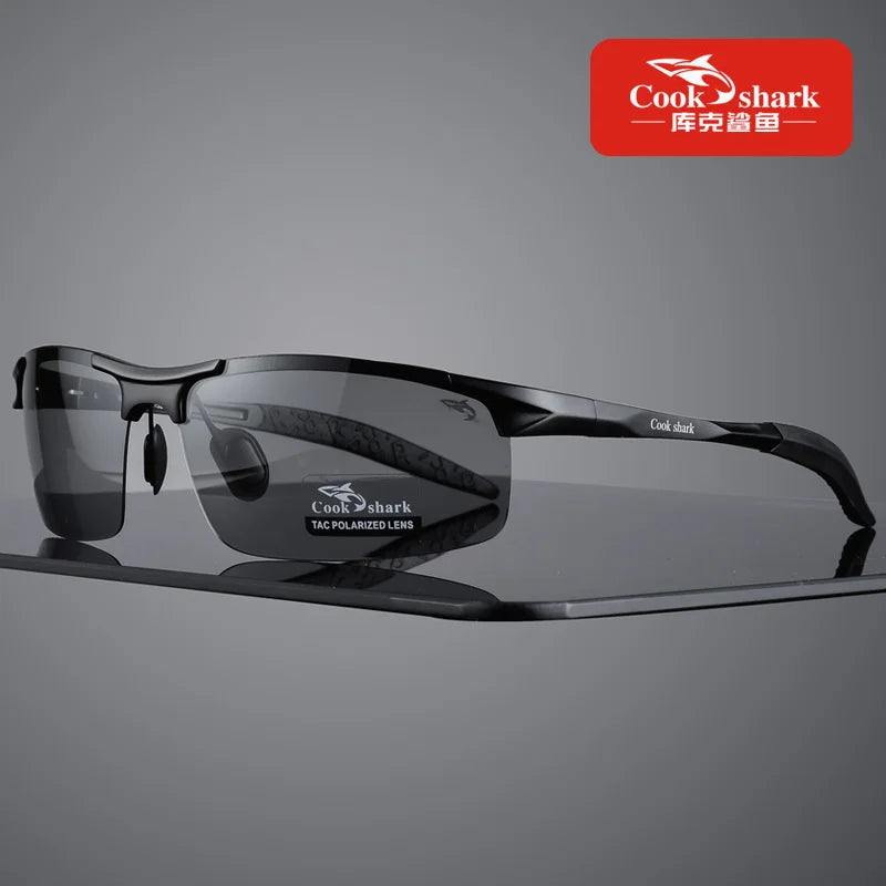 FoxDrop™ Cook Shark's new aluminum magnesium sunglasses men's sunglasses HD polarized driving drivers color glasses tide