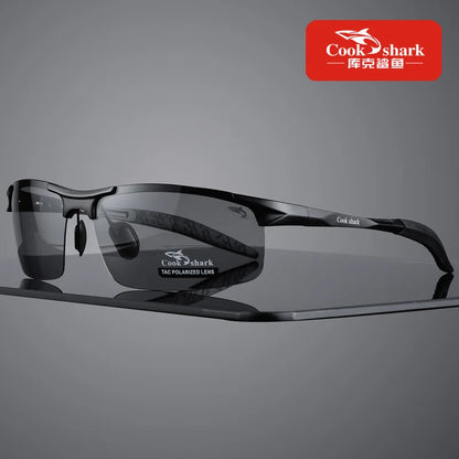 FoxDrop™ Cook Shark's new aluminum magnesium sunglasses men's sunglasses HD polarized driving drivers color glasses tide