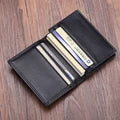 FoxDrop™ Portefeuilles de cartes en cuir véritable de luxe pour hommes, porte-cartes de crédit pour femmes, porte-cartes et pièces d'identité, organisateur pour hommes, porte-cartes de visite