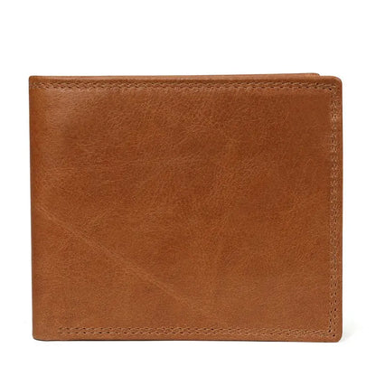Cartera FoxDrop™ de piel de vacuno para hombre con monedero, estilo vintage, de piel auténtica marrón, con tarjetero.