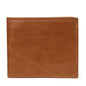 Cartera FoxDrop™ de piel de vacuno para hombre con monedero, estilo vintage, de piel auténtica marrón, con tarjetero.