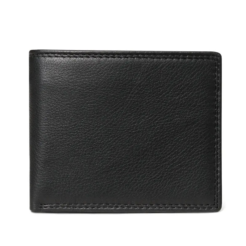 Cartera FoxDrop™ de piel de vacuno para hombre con monedero, estilo vintage, de piel auténtica marrón, con tarjetero.