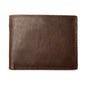 Cartera FoxDrop™ de piel de vacuno para hombre con monedero, estilo vintage, de piel auténtica marrón, con tarjetero.
