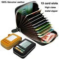 FoxDrop™ Portefeuilles de cartes en cuir véritable de luxe pour hommes, porte-cartes de crédit pour femmes, porte-cartes et pièces d'identité, organisateur pour hommes, porte-cartes de visite