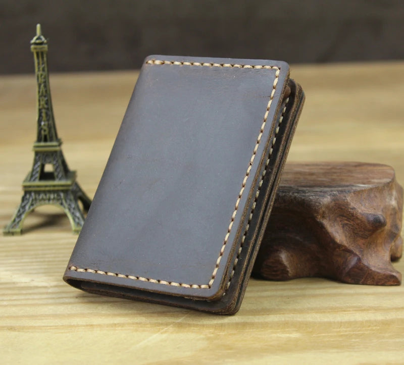 FoxDrop™ Portefeuilles de cartes en cuir véritable de luxe pour hommes, porte-cartes de crédit pour femmes, porte-cartes et pièces d'identité, organisateur pour hommes, porte-cartes de visite