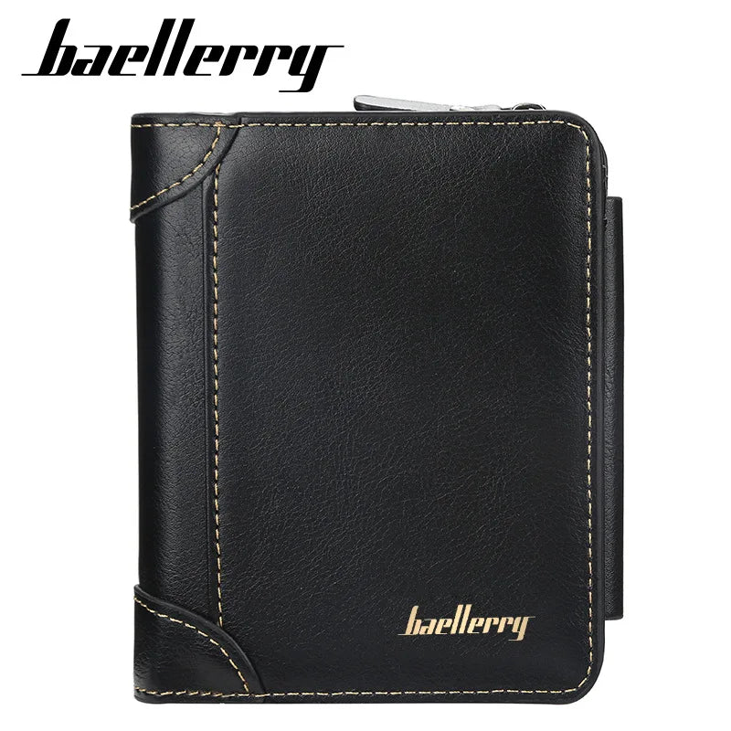 Portefeuilles FoxDrop™ en cuir pour hommes, nouveaux, de haute qualité, fermeture éclair, design court, porte-cartes, porte-monnaie vintage, porte-monnaie pour hommes