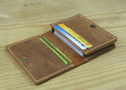 FoxDrop™ Portefeuilles de cartes en cuir véritable de luxe pour hommes, porte-cartes de crédit pour femmes, porte-cartes et pièces d'identité, organisateur pour hommes, porte-cartes de visite