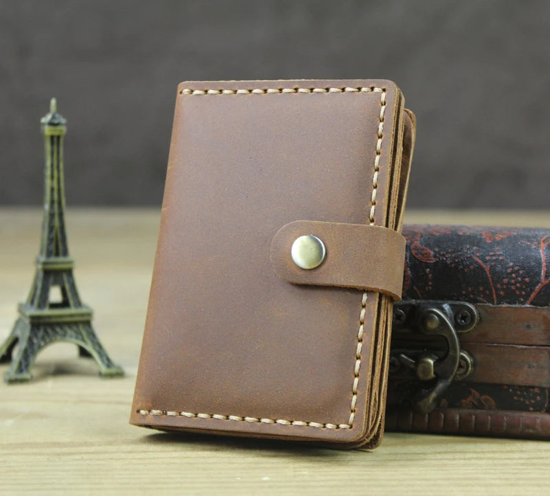 FoxDrop™ Portefeuilles de cartes en cuir véritable de luxe pour hommes, porte-cartes de crédit pour femmes, porte-cartes et pièces d'identité, organisateur pour hommes, porte-cartes de visite