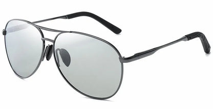 FoxDrop™ Aviation Metail Frame Polarized Sunglasses Men Color Changing Sun Glasses  Pilot Male Day Night Vision Driving