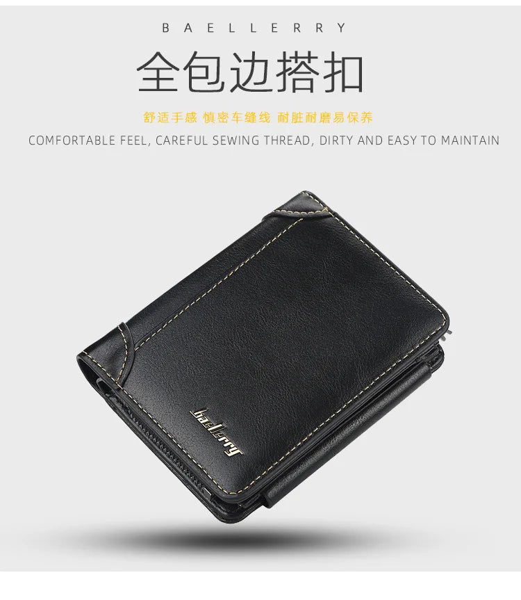 Portefeuilles FoxDrop™ en cuir pour hommes, nouveaux, de haute qualité, fermeture éclair, design court, porte-cartes, porte-monnaie vintage, porte-monnaie pour hommes
