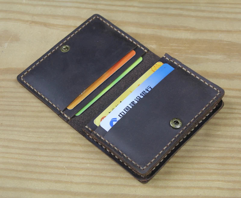 FoxDrop™ Portefeuilles de cartes en cuir véritable de luxe pour hommes, porte-cartes de crédit pour femmes, porte-cartes et pièces d'identité, organisateur pour hommes, porte-cartes de visite