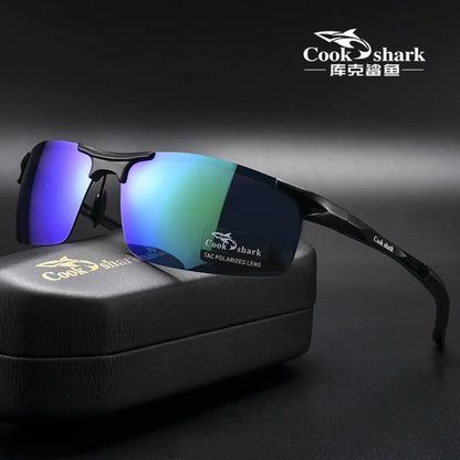 FoxDrop™ Cook Shark's new aluminum magnesium sunglasses men's sunglasses HD polarized driving drivers color glasses tide