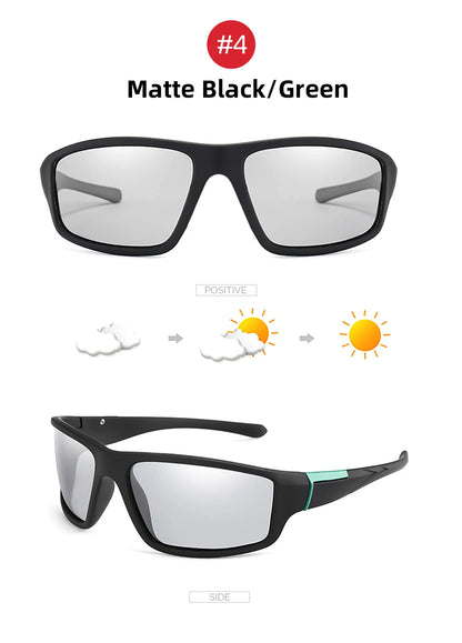 FoxDrop™ VIVIBEE Men Photochromic Sunglasses Black Sports Goggles Women Color Changing Polarized Driving 2025 Discoloration Sun Glasses