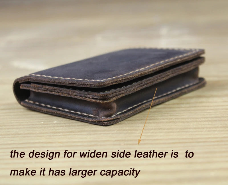 FoxDrop™ Portefeuilles de cartes en cuir véritable de luxe pour hommes, porte-cartes de crédit pour femmes, porte-cartes et pièces d'identité, organisateur pour hommes, porte-cartes de visite