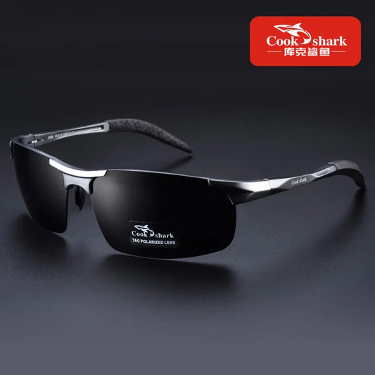 FoxDrop™ Cook Shark's new aluminum magnesium sunglasses men's sunglasses HD polarized driving drivers color glasses tide