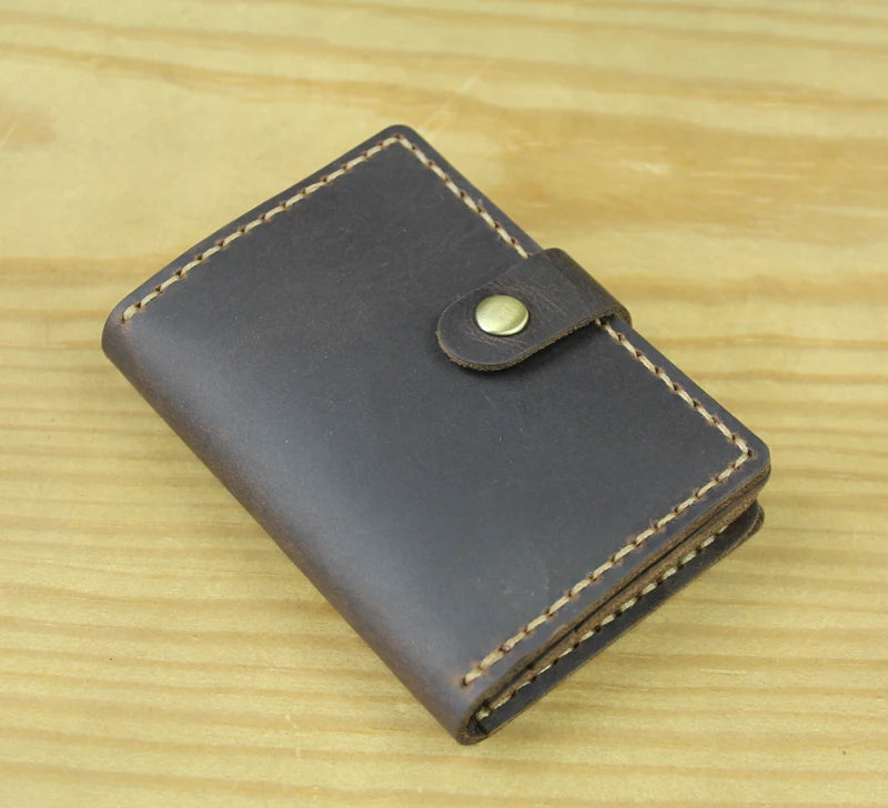 FoxDrop™ Portefeuilles de cartes en cuir véritable de luxe pour hommes, porte-cartes de crédit pour femmes, porte-cartes et pièces d'identité, organisateur pour hommes, porte-cartes de visite