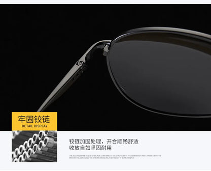 FoxDrop™ Aviation Metail Frame Polarized Sunglasses Men Color Changing Sun Glasses  Pilot Male Day Night Vision Driving