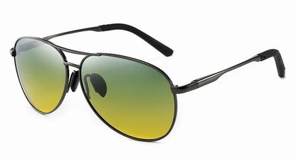 FoxDrop™ Aviation Metail Frame Polarized Sunglasses Men Color Changing Sun Glasses  Pilot Male Day Night Vision Driving