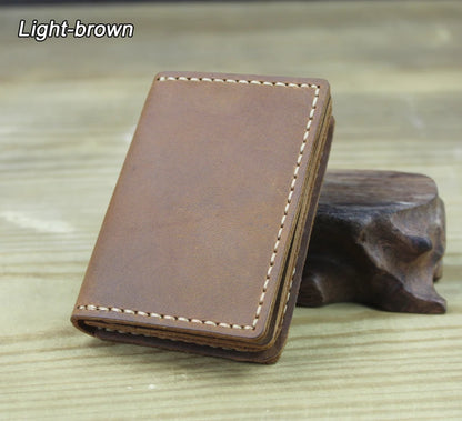 FoxDrop™ Portefeuilles de cartes en cuir véritable de luxe pour hommes, porte-cartes de crédit pour femmes, porte-cartes et pièces d'identité, organisateur pour hommes, porte-cartes de visite