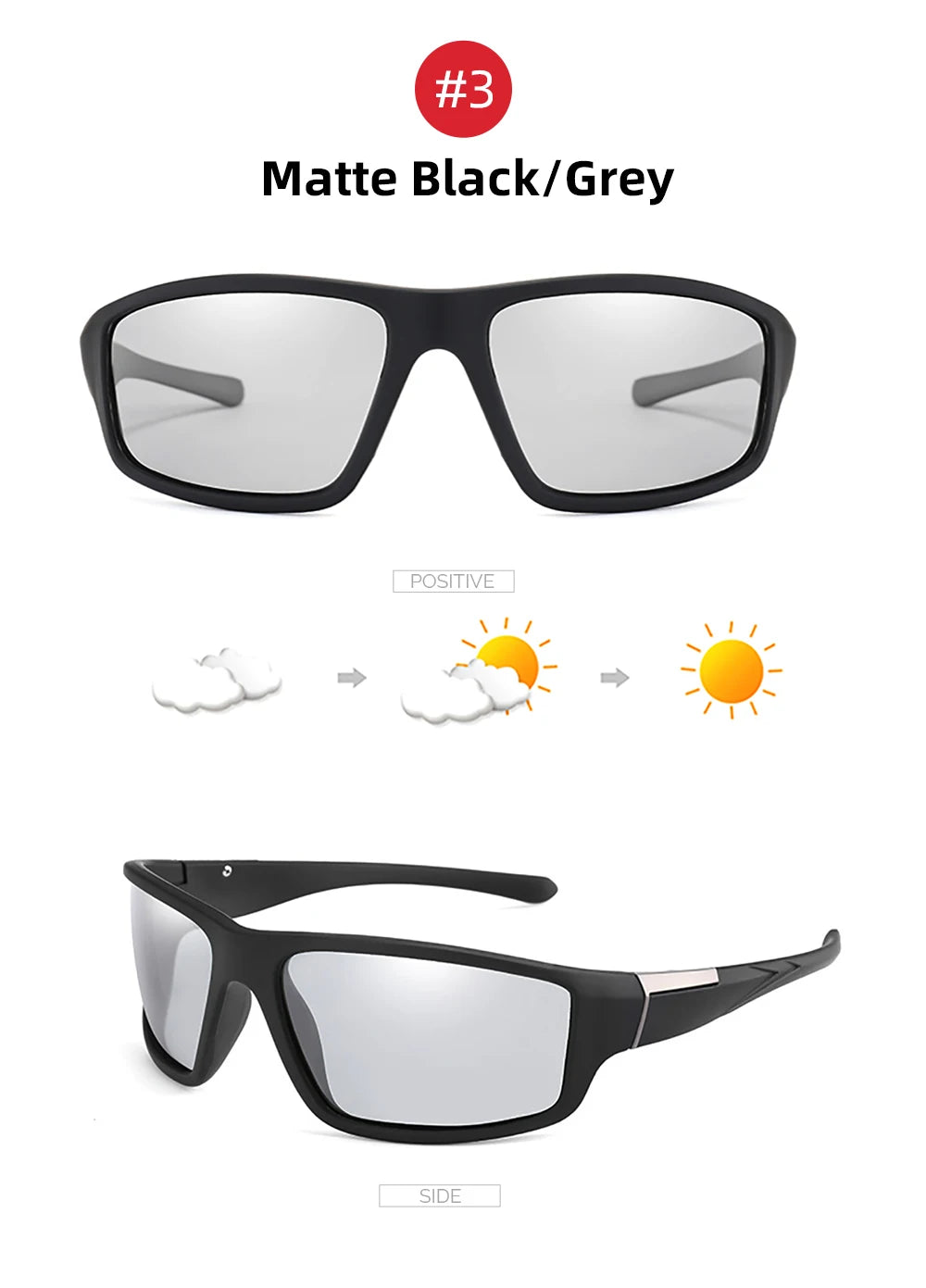 FoxDrop™ VIVIBEE Men Photochromic Sunglasses Black Sports Goggles Women Color Changing Polarized Driving 2025 Discoloration Sun Glasses