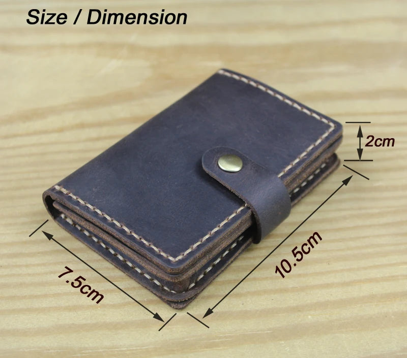 FoxDrop™ Portefeuilles de cartes en cuir véritable de luxe pour hommes, porte-cartes de crédit pour femmes, porte-cartes et pièces d'identité, organisateur pour hommes, porte-cartes de visite