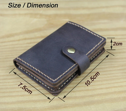 FoxDrop™ Portefeuilles de cartes en cuir véritable de luxe pour hommes, porte-cartes de crédit pour femmes, porte-cartes et pièces d'identité, organisateur pour hommes, porte-cartes de visite
