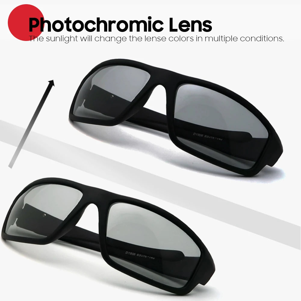 FoxDrop™ VIVIBEE Men Photochromic Sunglasses Black Sports Goggles Women Color Changing Polarized Driving 2025 Discoloration Sun Glasses