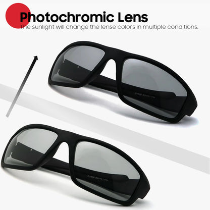FoxDrop™ VIVIBEE Men Photochromic Sunglasses Black Sports Goggles Women Color Changing Polarized Driving 2025 Discoloration Sun Glasses