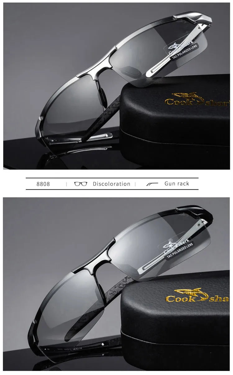 FoxDrop™ Cook Shark's new aluminum magnesium sunglasses men's sunglasses HD polarized driving drivers color glasses tide