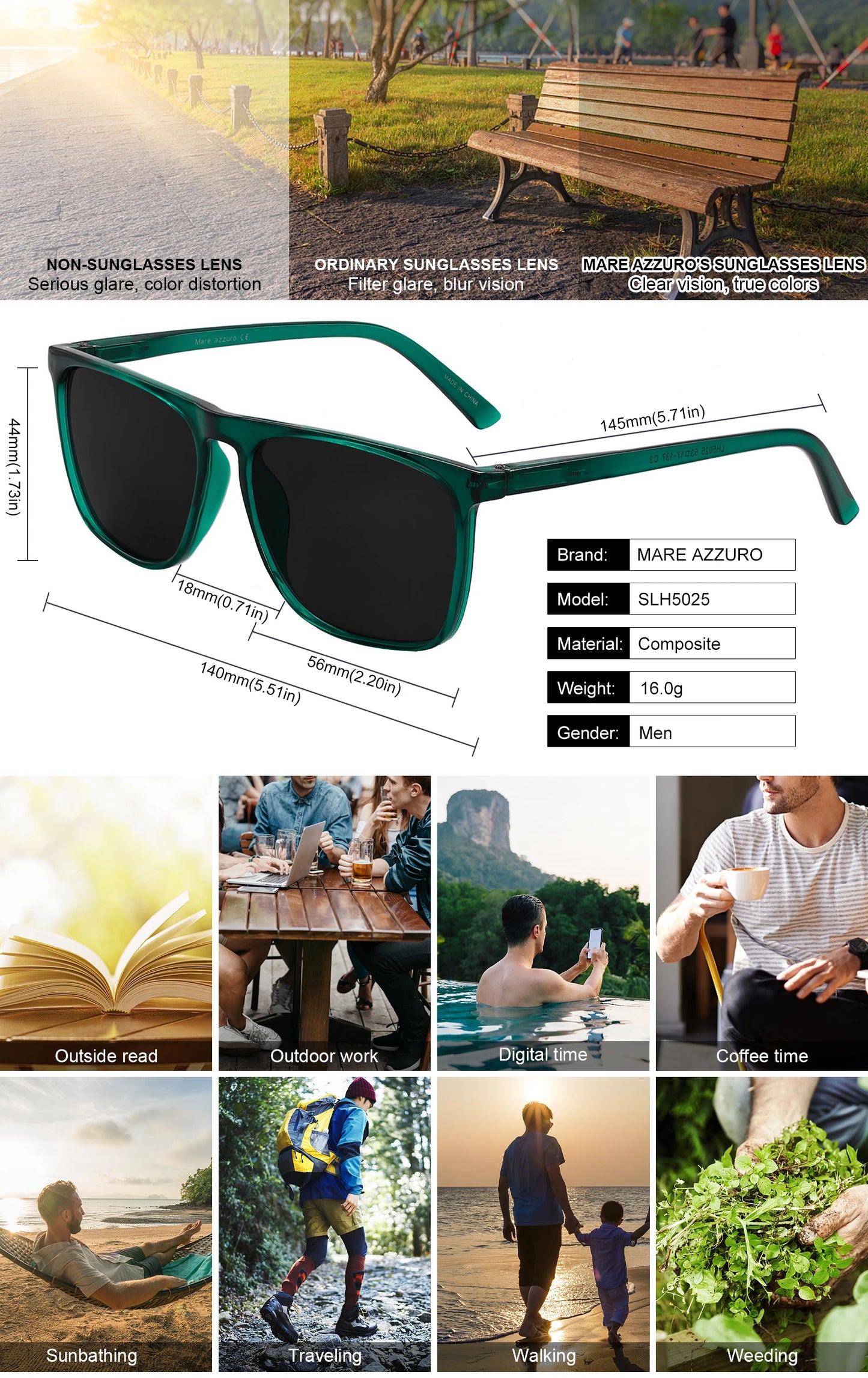 FoxDrop™ Reading Sunglasses Men Outdoor High Guality Large Reader Sunglasses Brand Design Sun Reading Glasses 0.5 1 1.5 1.75 2 2.5 2.75 3