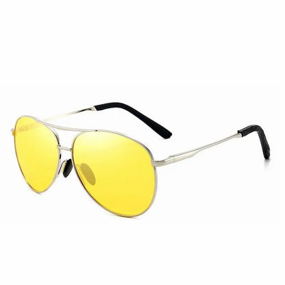 FoxDrop™ Aviation Metail Frame Polarized Sunglasses Men Color Changing Sun Glasses  Pilot Male Day Night Vision Driving
