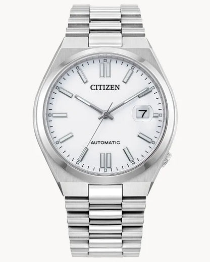 Montre Citizen Tsuyosa automatique pour homme, cadran blanc, article n° NJ0150-56A