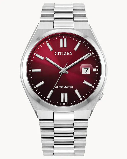 Montre Citizen Tsuyosa automatique pour homme, cadran bordeaux, article n° NJ0150-56W