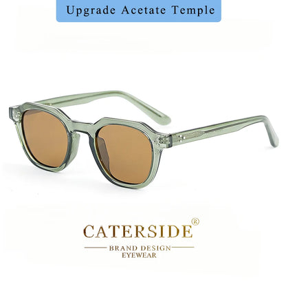 FoxDrop™ CATERSIDE Retro Polarized Sunglasses Men Ultralight TR90 Frame Polygon Women Sun Glasses Outdoor High Quality Travel  Eyewear