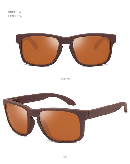 FoxDrop™ Classic Fashion Square Polarized Sunglasses Men Vintage Plastic Male Sun Glasses Women Stylish Black Outdoor Sports Shades UV400