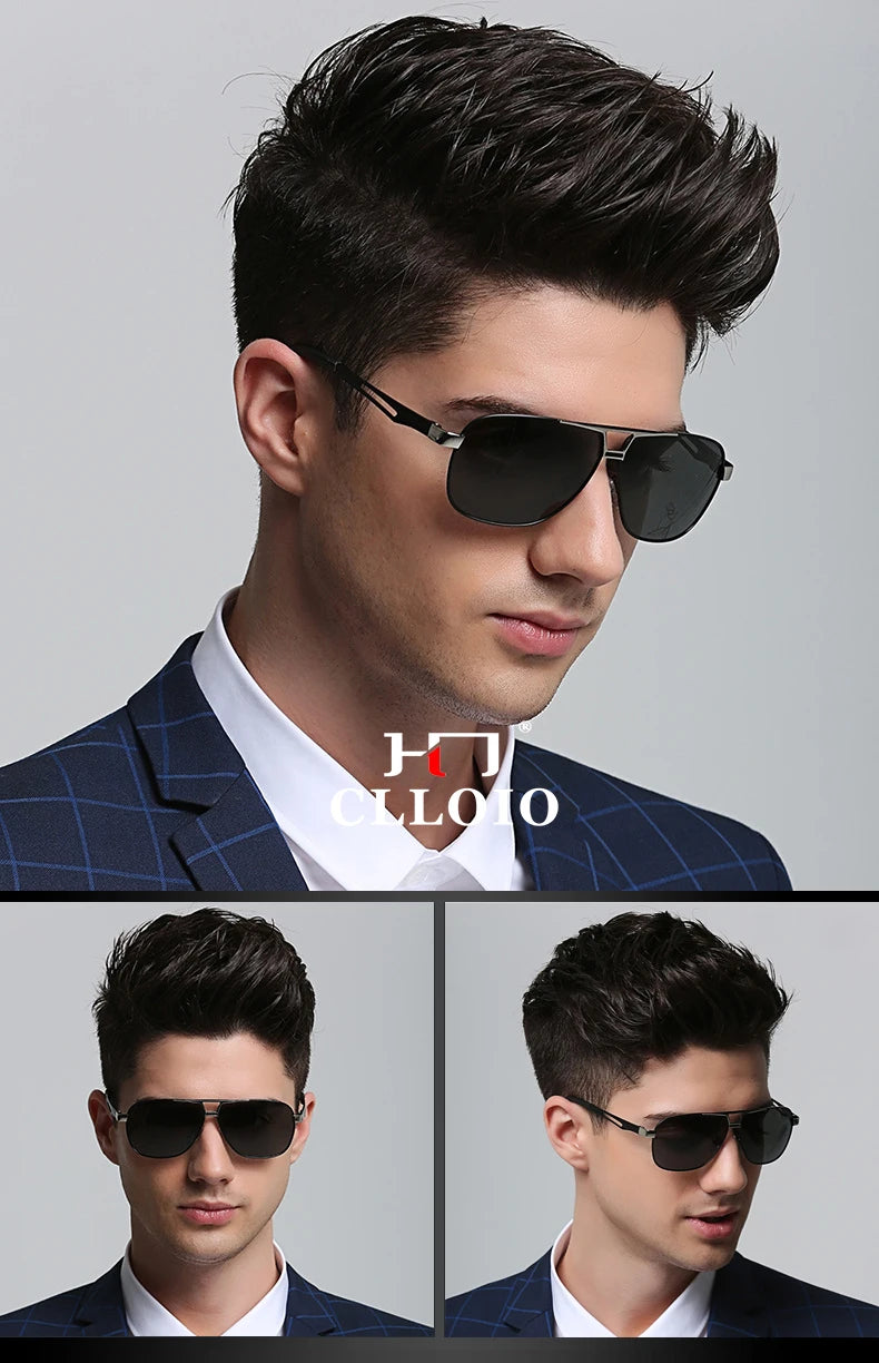 FoxDrop™ CLLOIO Nouvelles lunettes de soleil polarisées photochromiques carrées pour hommes, changement de couleur, lunettes de soleil caméléon antireflet pour la conduite Oculos de sol