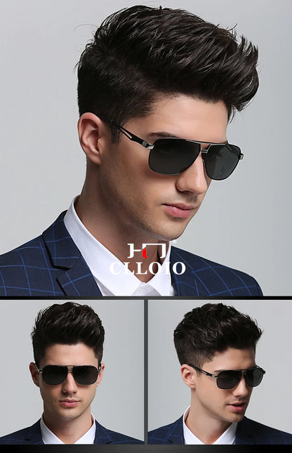 FoxDrop™ CLLOIO Nouvelles lunettes de soleil polarisées photochromiques carrées pour hommes, changement de couleur, lunettes de soleil caméléon antireflet pour la conduite Oculos de sol